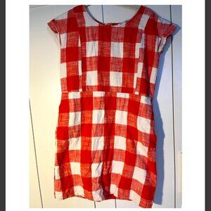 Red gingham picnic dress with pockets from Down East